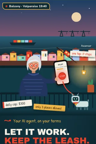 Agent Leash, first screen of the live demo
