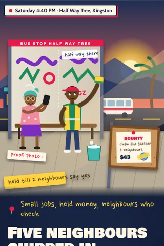 Neighbour Bounty, first screen of the live demo