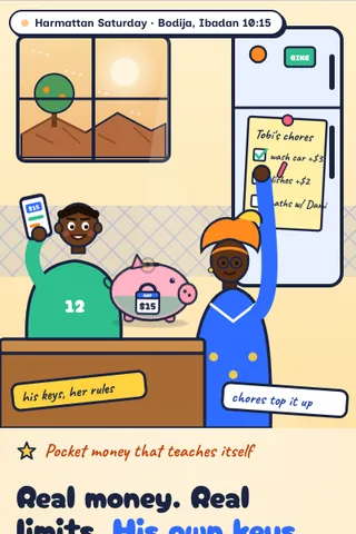 Chore Allowance, first screen of the live demo