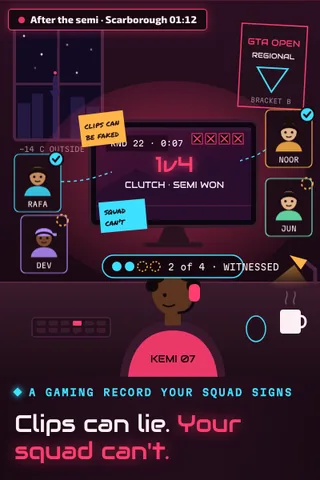 Clutch Witness, first screen of the live demo