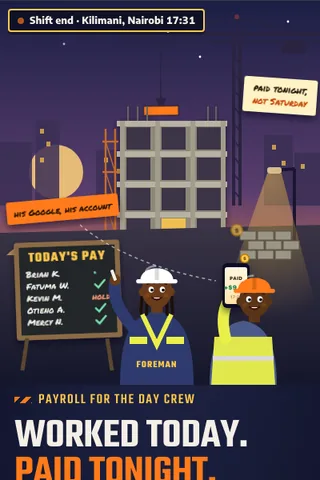 Day Pay, first screen of the live demo