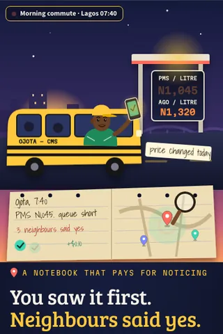 Field Notes, first screen of the live demo