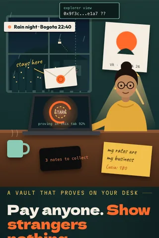 Private Vault, first screen of the live demo