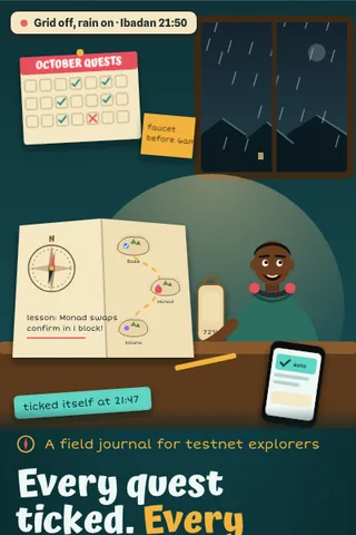 Quest Journal, first screen of the live demo