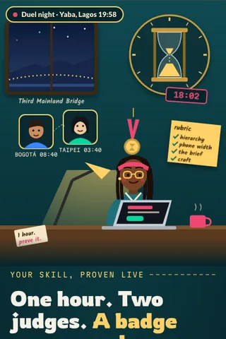 Skill Duel, first screen of the live demo