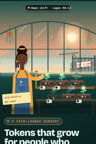 Slow Mint, first screen of the live demo