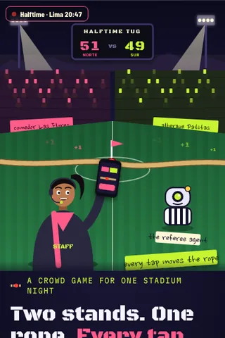 Tug of Tap, first screen of the live demo