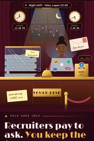 Vouch Desk, first screen of the live demo